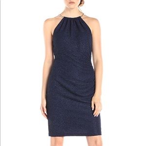 Eliza J Navy Blue Shimmer Cocktail Dress